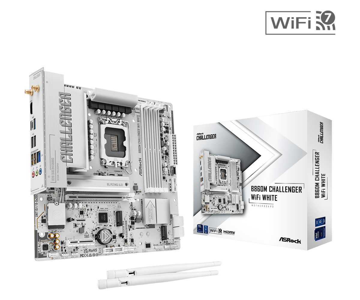 B860M Challenger WiFi White Photos